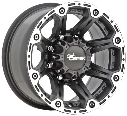 DC Torque Light Truck Wheel 16X8 8X170 4.5 Back Space Matte Black Machined Mickey Thompson