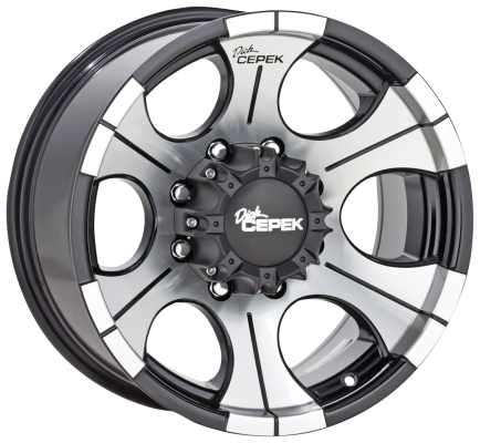 DC-2 Light Truck Wheel 15X10 5X5.50 3.625 Back Space Black Machined Clear Coat Mickey Thompson