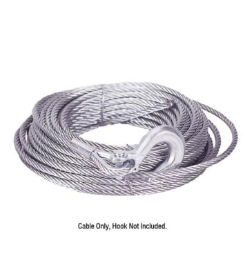 80 Foot Steel Winch Cable Gray 1/4 x 80 Foot Hook Not Included Mile Marker