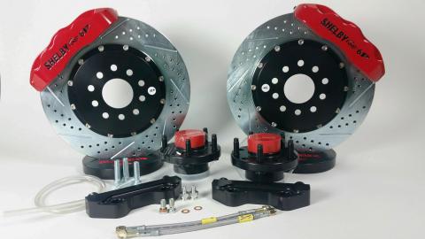 Brake System 14 Inch Front Pro+ Red Shelby Logo 74-76 Ford Torino BAER Brakes