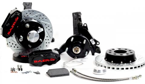 Brake System 11 Inch Front SS4+ Black 73-77 GM A Body Modified Drop Spindles BAER Brakes