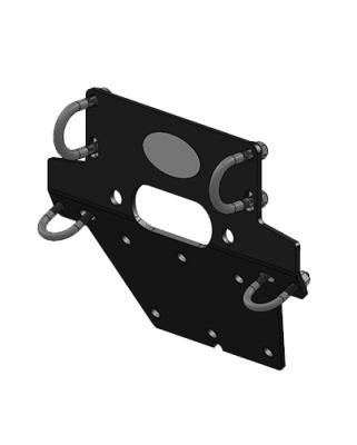 Honda TRX Rancher Winch Mount Black Powdercoated Steel 07-14 Honda TRX Rancher Mile Marker