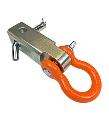 D Ring Hitch Receiver 3/4 Inch Steel Orange Zinc Coated Dual Sided Mounting Mile Marker