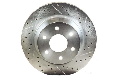 Rotor Replacement Rear 14 Inch 1.180 Inch Thick Slot Drill W/Zinc Drivers Side BAER Brakes