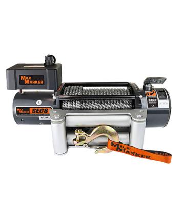 8000 LB Winch 100 Foot Steel Cable Waterproof 4.8 HP Series Wound Motor 12V SEC8 ES Mile Marker