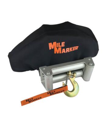Winch Cover Fits 8000 - 12000 LB Electric Winches Black w/Logo Mile Marker