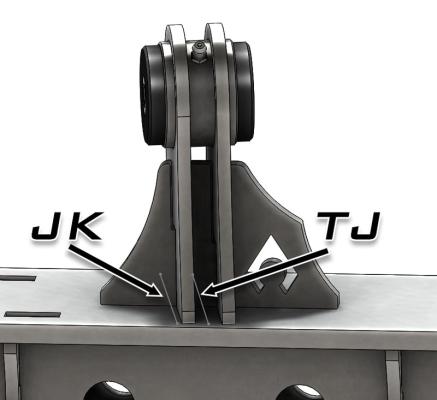 Jeep TJ Weld On UCA Brackets For Low Pro Front Truss Currie JJ Bushings 7/16 Inch Bolt Size Artec Industries