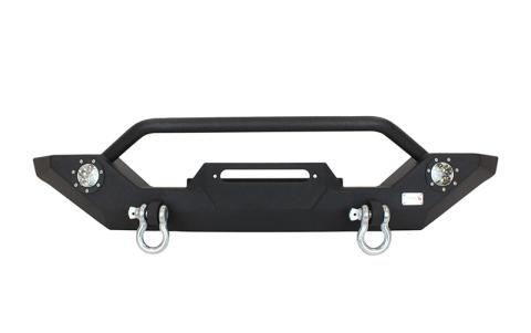 Jeep TJ/YJ Front Bumper W/LED's 87-06 Wrangler TJ/YJ Steel Black Textured Powercoat Fishbone Offroad