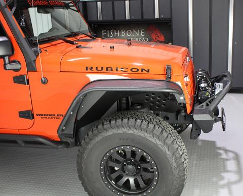 Jeep JK Inner Fenders 07-18 Wrangler JK Front/Rear Set Of 4 Aluminum Black Powdercoat Fishbone Offroad