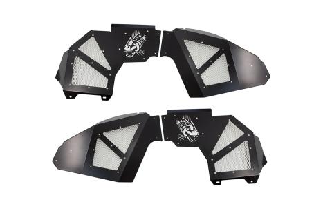 Jeep JL Inner Fenders For 18-Current Wrangler JL, 2020-Current JT Gladiator Front Pair Aluminum Black Powdercoat Fishbone Offroad