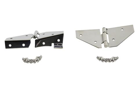 Jeep CJ/YJ Windshield Hinge No Mirror Holes Pair 76-95 CJ and Wrangler YJ Polished Silver Kentrol