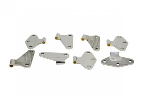 Jeep JK Body Door Hinge Set 8 Pieces 4 Door 07-18 Wrangler JK Polished Silver Kentrol