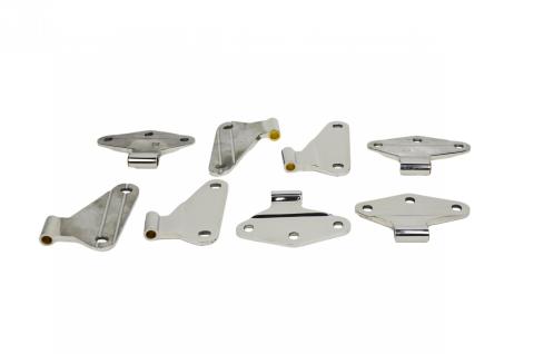 Jeep JK Body Door Hinge Set 8 Pieces 4 Door 07-18 Wrangler JK Polished Silver Kentrol