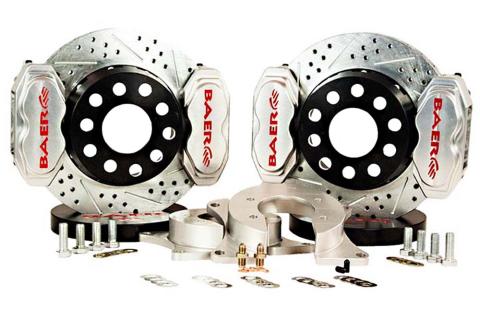 Brake System 11 Inch Rear SS4+ Deep Stage 4-Caliper Clear 8.8 Inch C Clip BAER Brakes