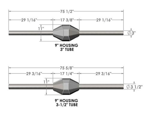 Rock Assault Trail Nine Axle Housing 3 Inch x 1/4 Inch Wall with Inspection Hole Trail Gear