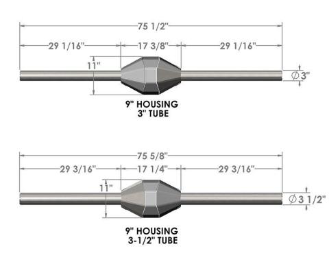 Rock Assault Trail Nine Axle Housing 3.5 Inch x 1/4 Inch Wall with Inspection Hole Trail Gear