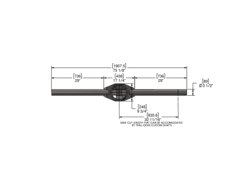 8.4 Inch Fabricated Front Axle Builder Kit Knuckle Ball 3.5 Inch Diameter 1/4 Inch Wall with Inspection Hole Trail Gear