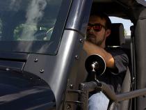 Tube Door Mirror Billet Aluminum Black Powdercoat Fishbone Offroad