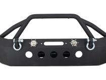 Jeep JK Front Winch Bumper W/LEDs Full Width 07-18 Wranger JK Black Texured Powercoated Fishbone Offroad