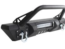 Jeep JK Front Stubby Winch Bumper W/Tube Guard 07-18 Wranger JK Black Texured Powercoated Fishbone Offroad