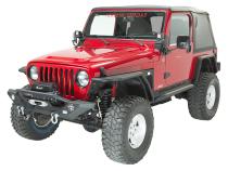 Jeep TJ/YJ Front Bumper W/LED's 87-06 Wrangler TJ/YJ Steel Black Textured Powercoat Fishbone Offroad