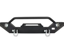 Jeep TJ/YJ Front Bumper W/LED's 87-06 Wrangler TJ/YJ Steel Black Textured Powercoat Fishbone Offroad