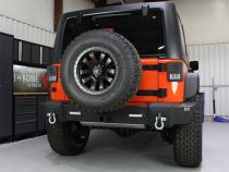 Jeep JK Rear Bumper W/LED's 07-18 Wrangler JK Rubicon and Unlimited Steel Black Textured Powdercoat Fishbone Offroad