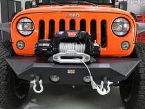 Jeep JK Front Bumper 07-18 Wrangler JK Rubicon and Unlimited Steel Black Textured Powdercoat Manowar Series Fishbone Offroad