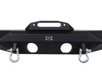 Jeep JK Front Bumper 07-18 Wrangler JK Rubicon and Unlimited Steel Black Textured Powdercoat Manowar Series Fishbone Offroad
