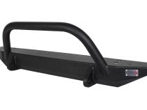 Jeep TJ Front Bumper W/Winch Guard 97-06 Wrangler TJ Rubicon and Unlimited Steel Black Textured Powdercoat Piranha Series Fishbone Offroad
