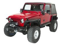 Jeep TJ Front Bumper 97-06 Wrangler TJ Rubicon and Unlimited Steel Black Textured Powdercoat Piranha Series Fishbone Offroad