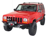 Cherokee XJ Front Winch Bumper W/O Grille Guard Bullhead Steel Black Textured Powdercoat Fishbone Offroad