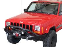 Cherokee XJ Front Winch Bumper W/Grille Guard Bullhead Steel Black Textured Powdercoat Fishbone Offroad
