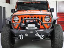 Jeep JK Front Winch Bumper W/Grille Guard 07-18 Wrangler JK Manowar Series Fishbone Offroad