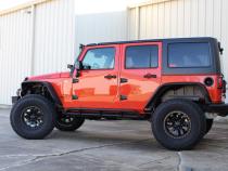 Jeep JK Rock Sliders 2 Door 07-18 Wrangler JK Unlimited Steel Black Textured Powdercoat Fishbone Offroad