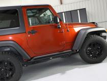 Jeep JK Rock Slider 07-18 Wrangler JK 2 Door Rubicon Steel Black Textured Powdercoat Fishbone Offroad