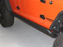 Jeep JK Rock Slider 07-18 Wrangler JK 4 Door Rubicon Steel Black Textured Powdercoat Fishbone Offroad