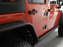 Jeep JK Rock Slider 07-18 Wrangler JK 4 Door Rubicon Steel Black Textured Powdercoat Fishbone Offroad