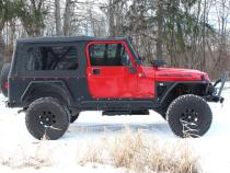 Jeep TJ Tube Fender Set Of 4 Front and Rear 97-06 Wrangler TJ Steel Black Textured Powdercoat Fishbone Offroad
