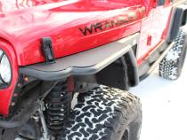 Jeep TJ Tube Fenders Front 3 Inch Flare 97-06 Wrangler TJ Steel Black Textured Powdercoat Fishbone Offroad