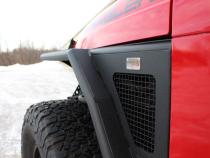 Jeep TJ Tube Fenders Front 3 Inch Flare 97-06 Wrangler TJ Steel Black Textured Powdercoat Fishbone Offroad