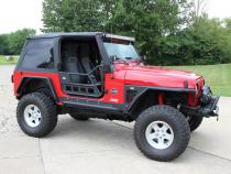 Jeep TJ Front Tube Doors 97-06 Wrangler TJ Black Textured Powdercoat Steel Fishbone Offroad