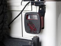 Jeep Wrangler CJ YJ TJ Tail Light Covers Black Textured Powdercoat Fishbone Offroad