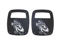 Jeep Wrangler CJ YJ TJ Tail Light Covers Black Textured Powdercoat Fishbone Offroad
