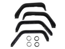 Jeep JK Tube Fenders 07-18 Wrangler JK Front/Rear Set Of 4 Aluminum Black Textured Powdercoat Fishbone Offroad