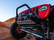 07-Up Jeep Wranger/Gladiator High Clearance Front Bumper With Hoop Powdercoat Black Steel