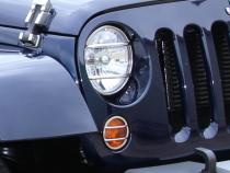 Jeep JK Fog Light Cover Pair 07-18 Wrangler JK Polished Silver Kentrol