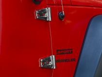 Jeep JK Door Hinge Overlays 4 Pieces 2 Door 07-18 Wrangler JK Polished Silver Kentrol