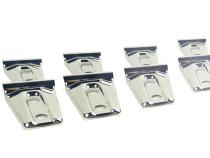 Jeep JK Door Hinge Overlays 8 Pieces 4 Door 07-18 Wrangler JK Polished Silver Kentrol