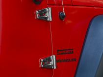 Jeep JK Door Hinge Overlays 8 Pieces 4 Door 07-18 Wrangler JK Polished Silver Kentrol